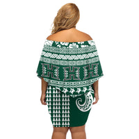 Hawaii Rainbow Warriors Christmas Off Shoulder Short Dress Kakau Motifs LT7 - Polynesian Pride
