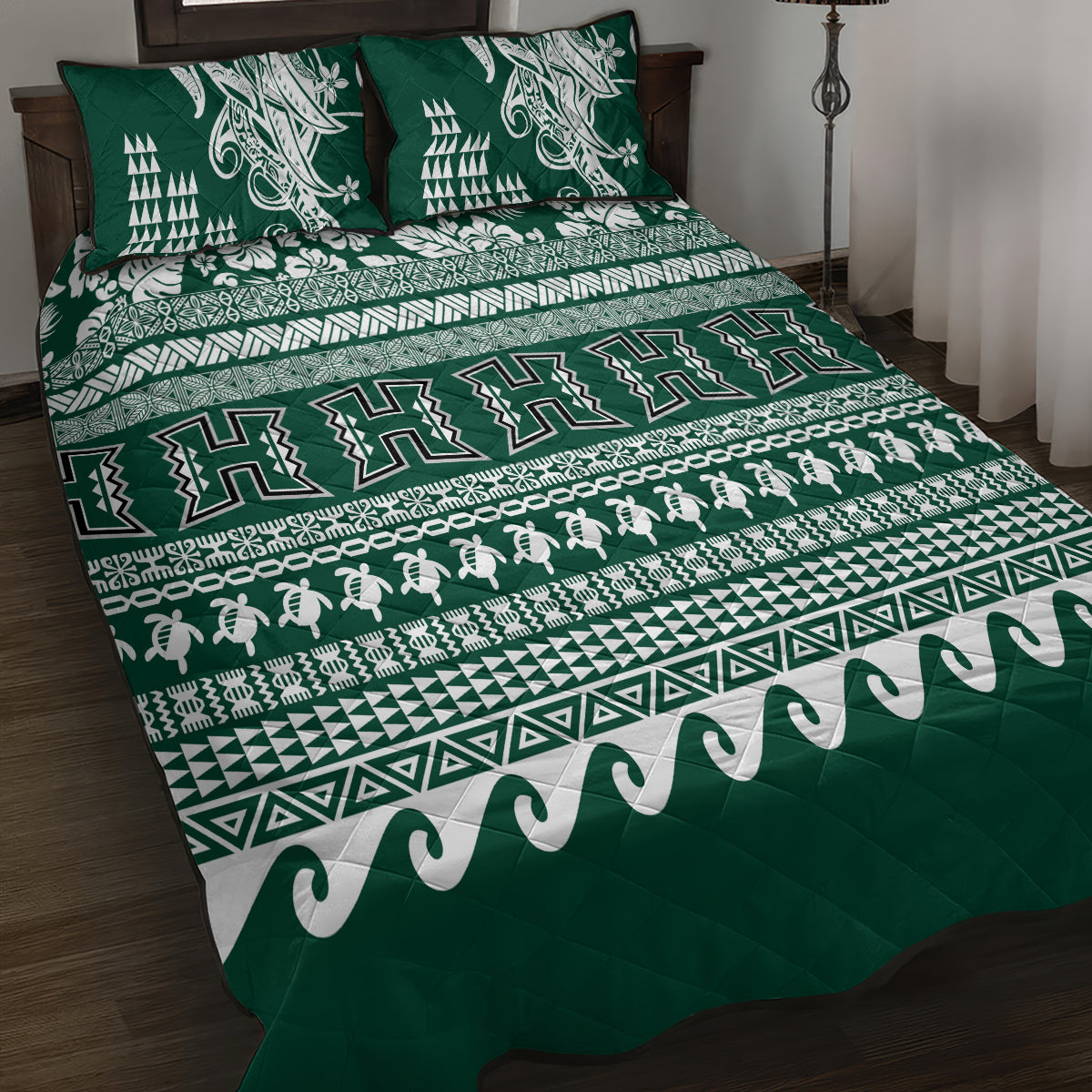 Hawaii Rainbow Warriors Christmas Quilt Bed Set Kakau Motifs LT7 - Polynesian Pride