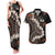 Bula Fiji Women's Day Couples Matching Tank Maxi Dress and Hawaiian Shirt Classic Masi Tapa