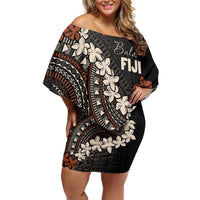 Bula Fiji Women's Day Family Matching Off Shoulder Short Dress and Hawaiian Shirt Classic Masi Tapa