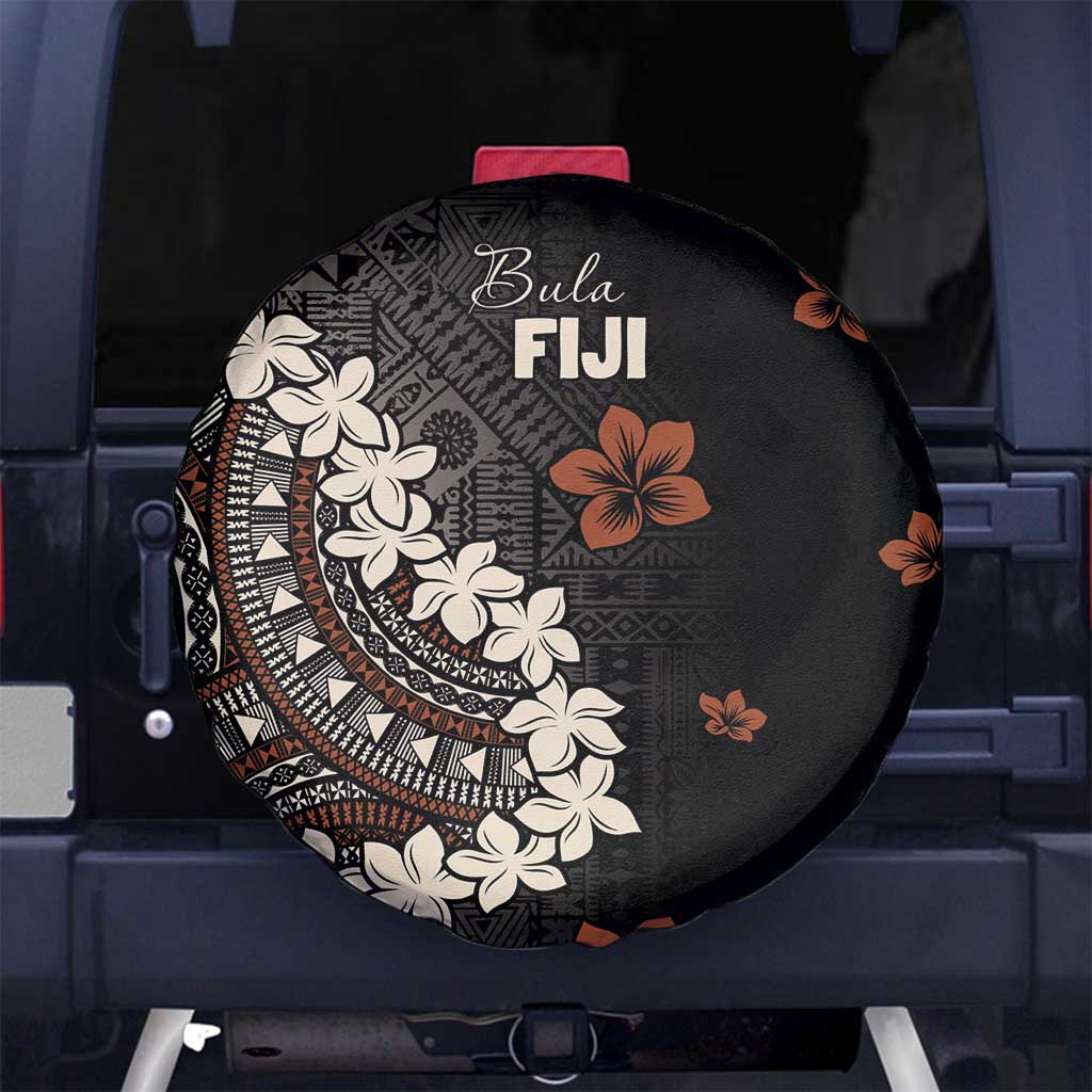 Bula Fiji Women's Day Spare Tire Cover Classic Masi Tapa LT7 No hole Brown - Polynesian Pride