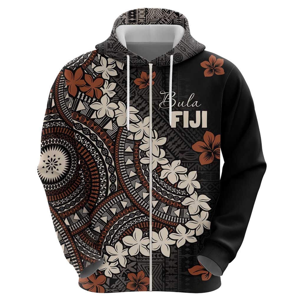 Bula Fiji Women's Day Zip Hoodie Classic Masi Tapa