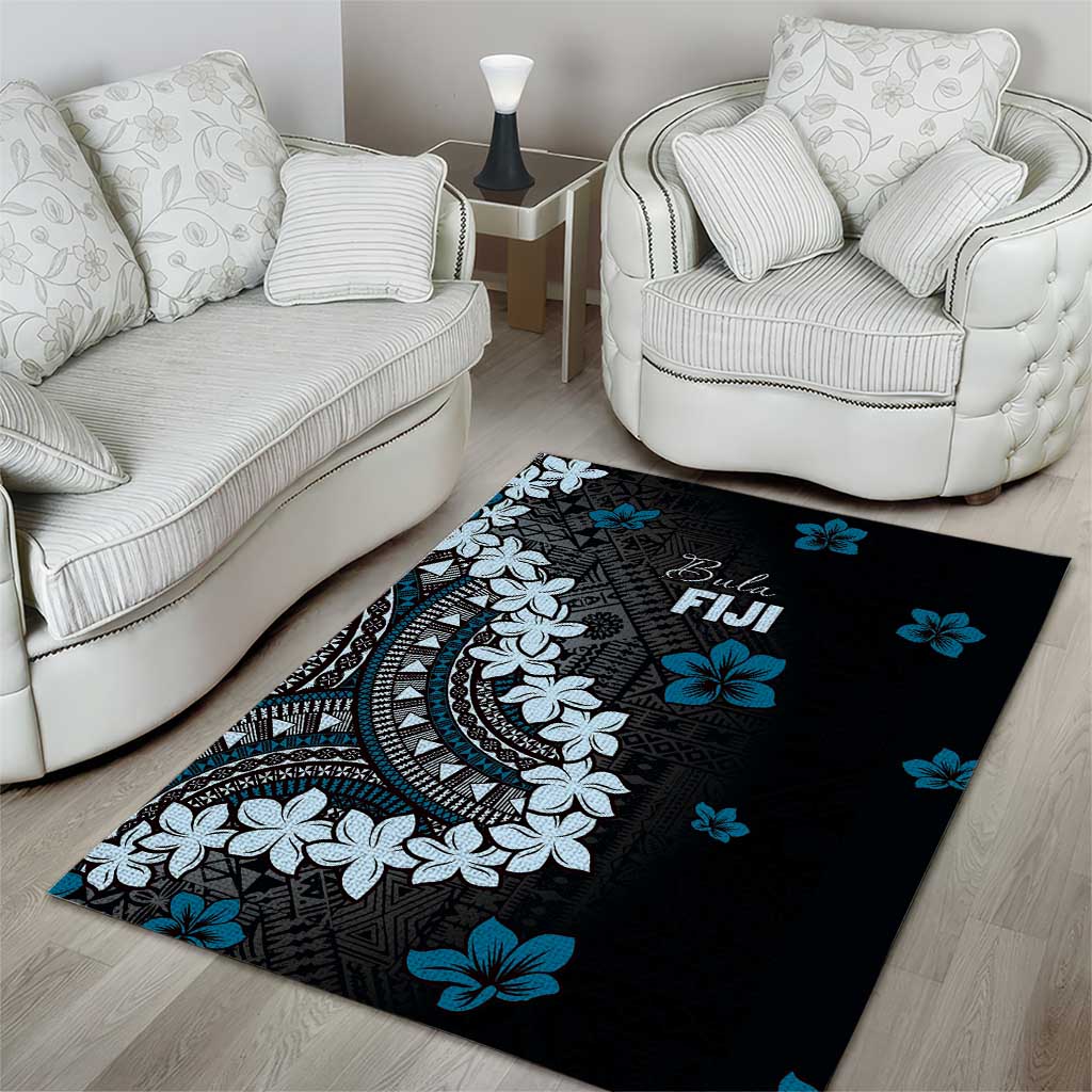Bula Fiji Women's Day Area Rug Indigo Masi Tapa