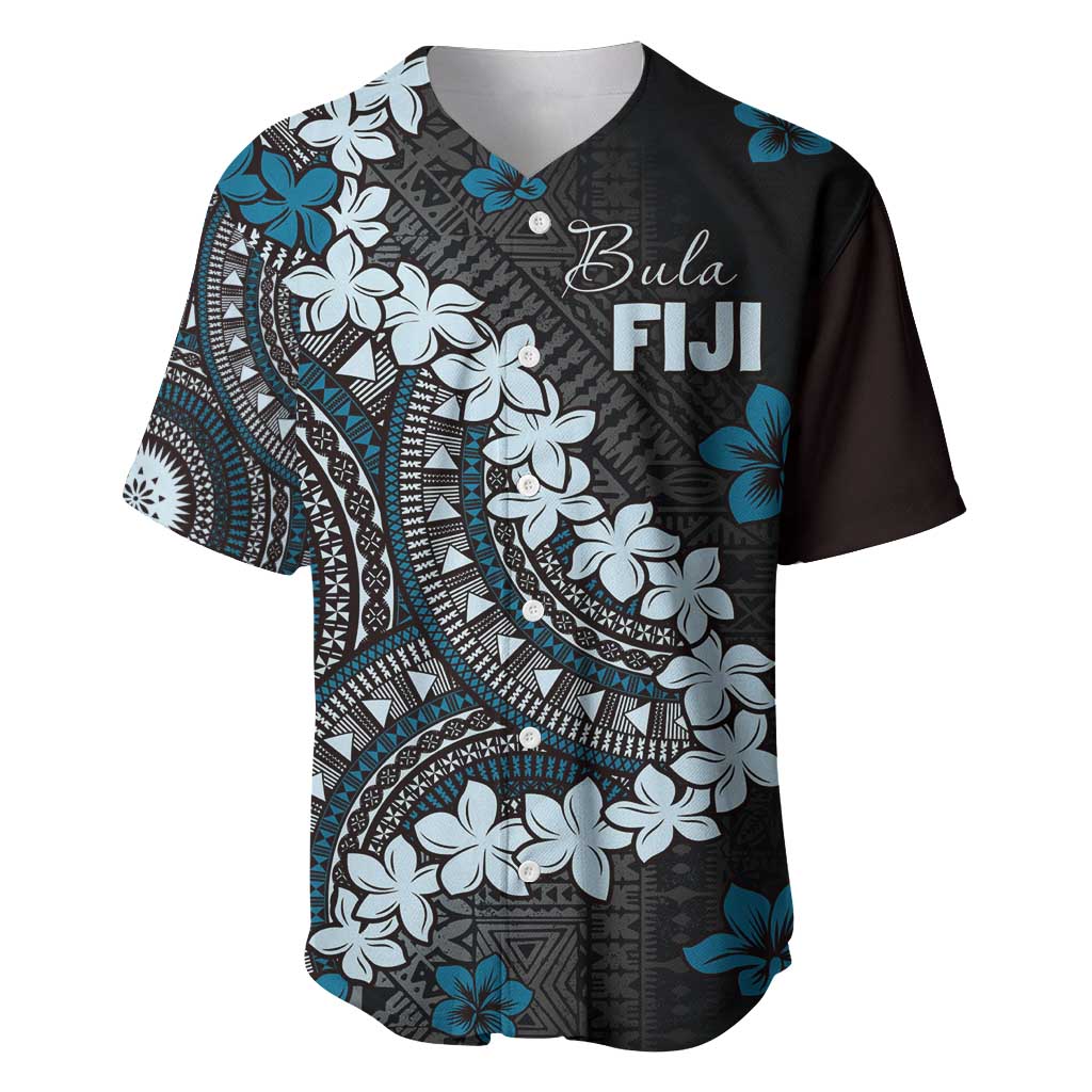 Bula Fiji Women's Day Baseball Jersey Indigo Masi Tapa