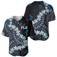 Bula Fiji Women's Day Baseball Jersey Indigo Masi Tapa