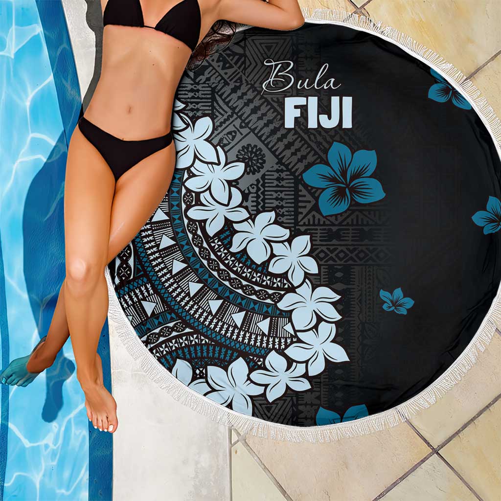 Bula Fiji Women's Day Beach Blanket Indigo Masi Tapa