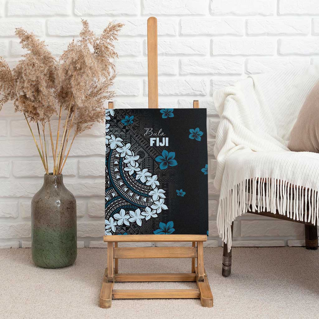 Bula Fiji Women's Day Canvas Wall Art Indigo Masi Tapa