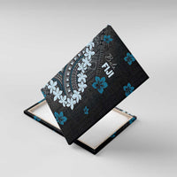 Bula Fiji Women's Day Canvas Wall Art Indigo Masi Tapa