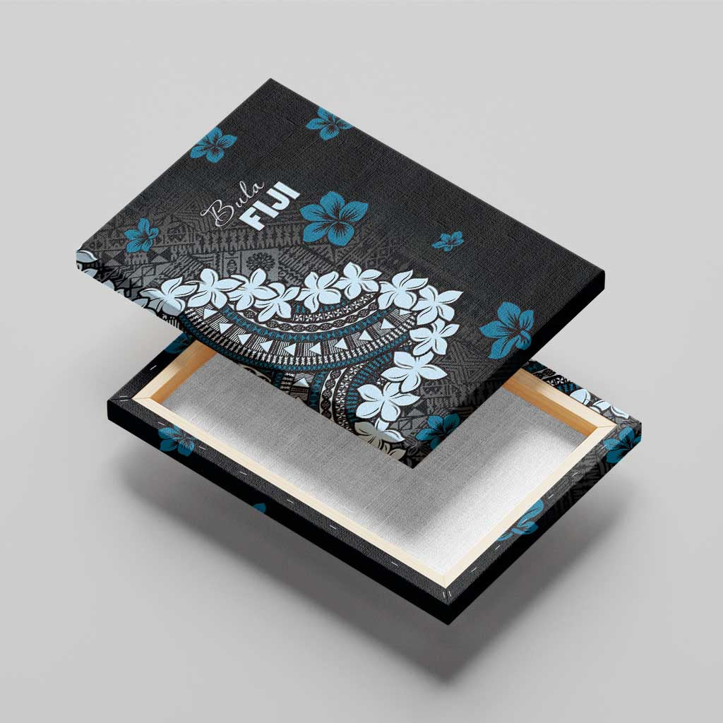 Bula Fiji Women's Day Canvas Wall Art Indigo Masi Tapa