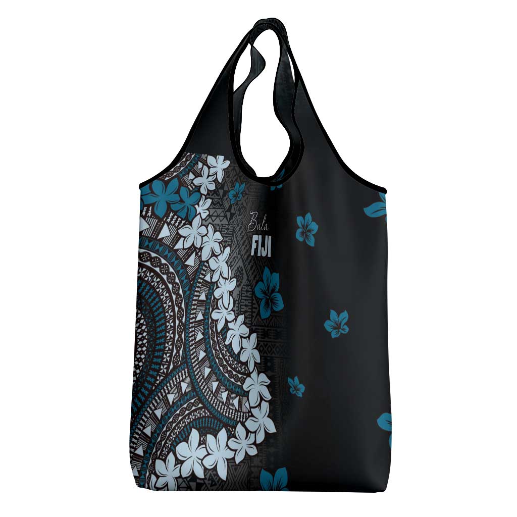 Bula Fiji Women's Day Grocery Bag Indigo Masi Tapa