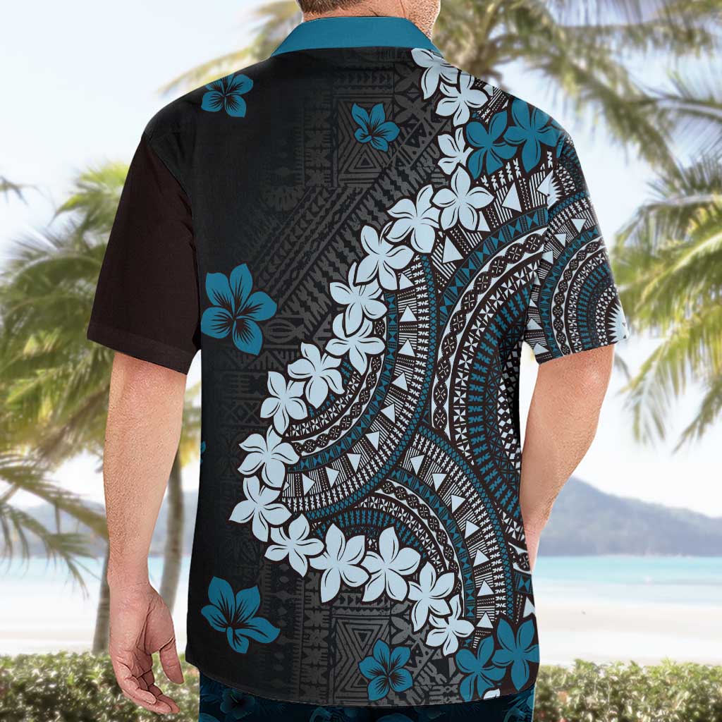 Bula Fiji Women's Day Hawaiian Shirt Indigo Masi Tapa