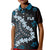 Bula Fiji Women's Day Kid Polo Shirt Indigo Masi Tapa