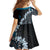 Bula Fiji Women's Day Kid Short Sleeve Dress Indigo Masi Tapa