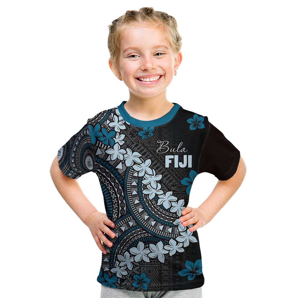 Bula Fiji Women's Day Kid T Shirt Indigo Masi Tapa