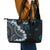 Bula Fiji Women's Day Leather Tote Bag Indigo Masi Tapa