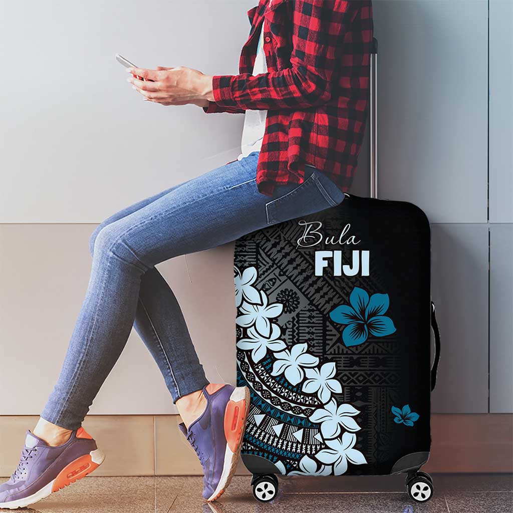 Bula Fiji Women's Day Luggage Cover Indigo Masi Tapa