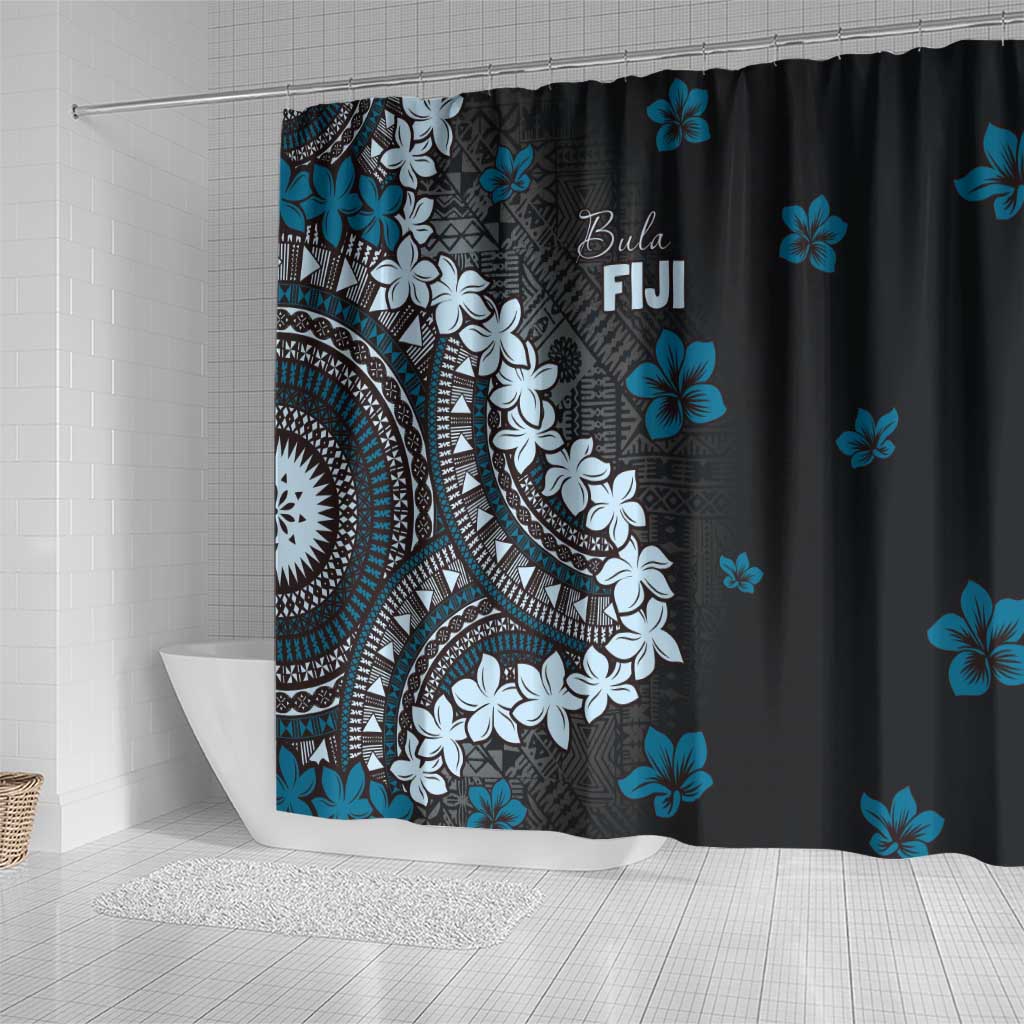 Bula Fiji Women's Day Shower Curtain Indigo Masi Tapa