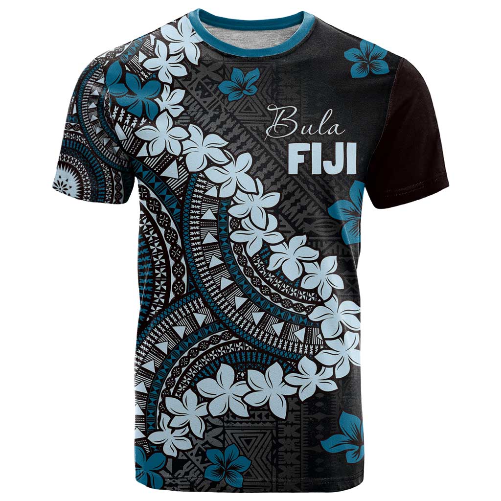 Bula Fiji Women's Day T Shirt Indigo Masi Tapa