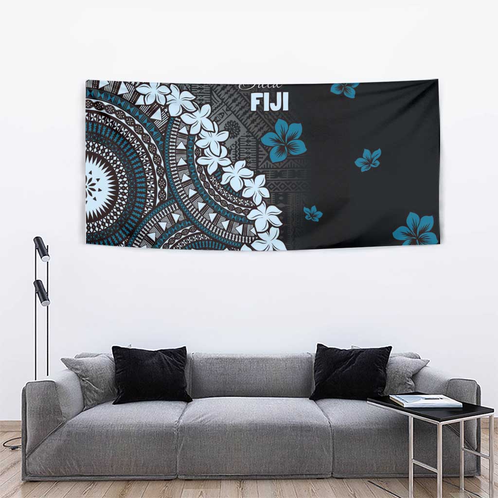 Bula Fiji Women's Day Tapestry Indigo Masi Tapa