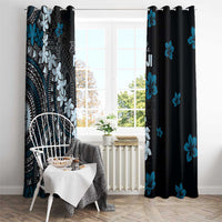 Bula Fiji Women's Day Window Curtain Indigo Masi Tapa