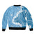 Bula Fiji Women's Day Bomber Jacket Turquoise Masi Tapa