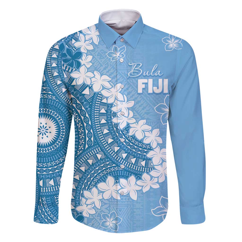 Bula Fiji Women's Day Family Matching Long Sleeve Bodycon Dress and Hawaiian Shirt Turquoise Masi Tapa