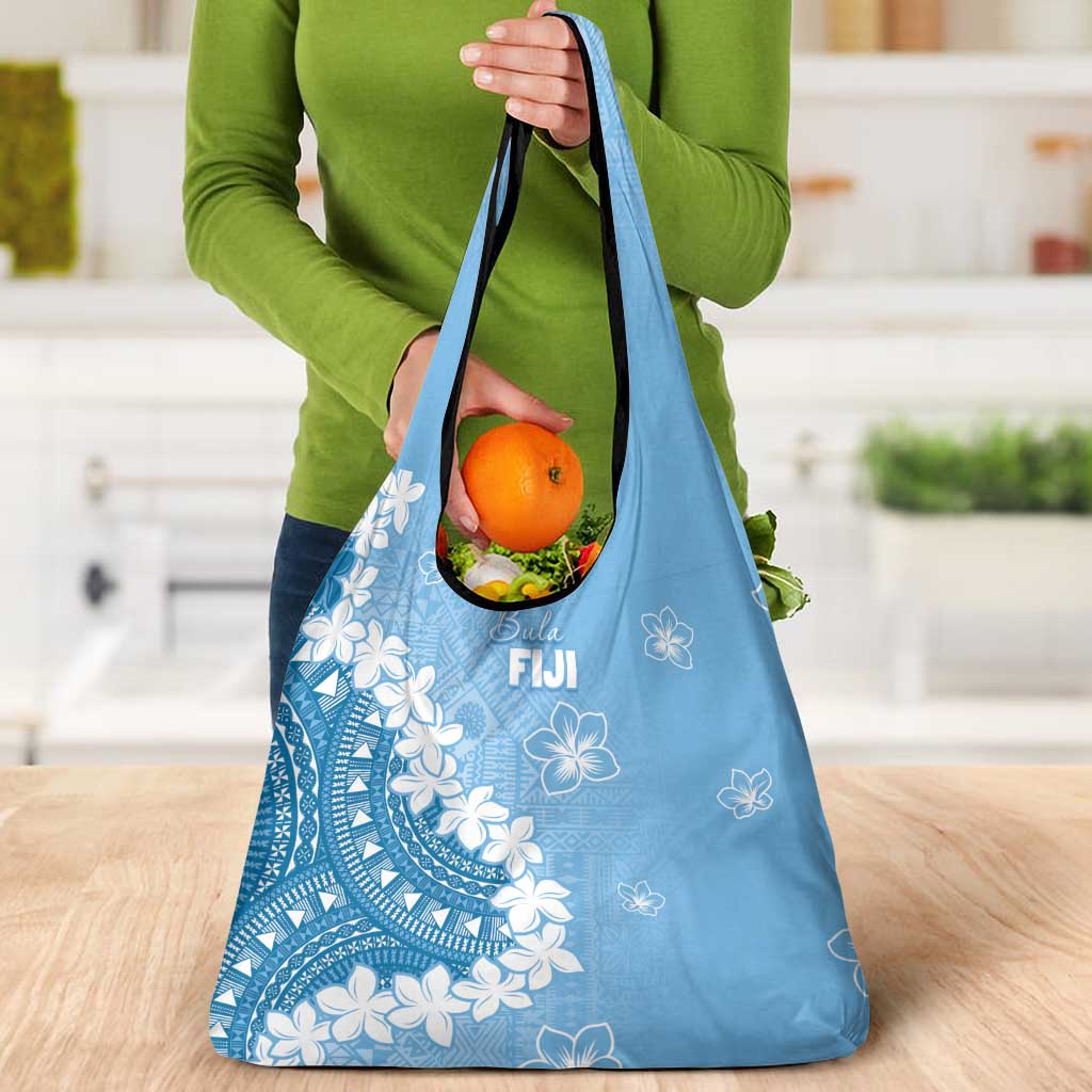 Bula Fiji Women's Day Grocery Bag Turquoise Masi Tapa LT7