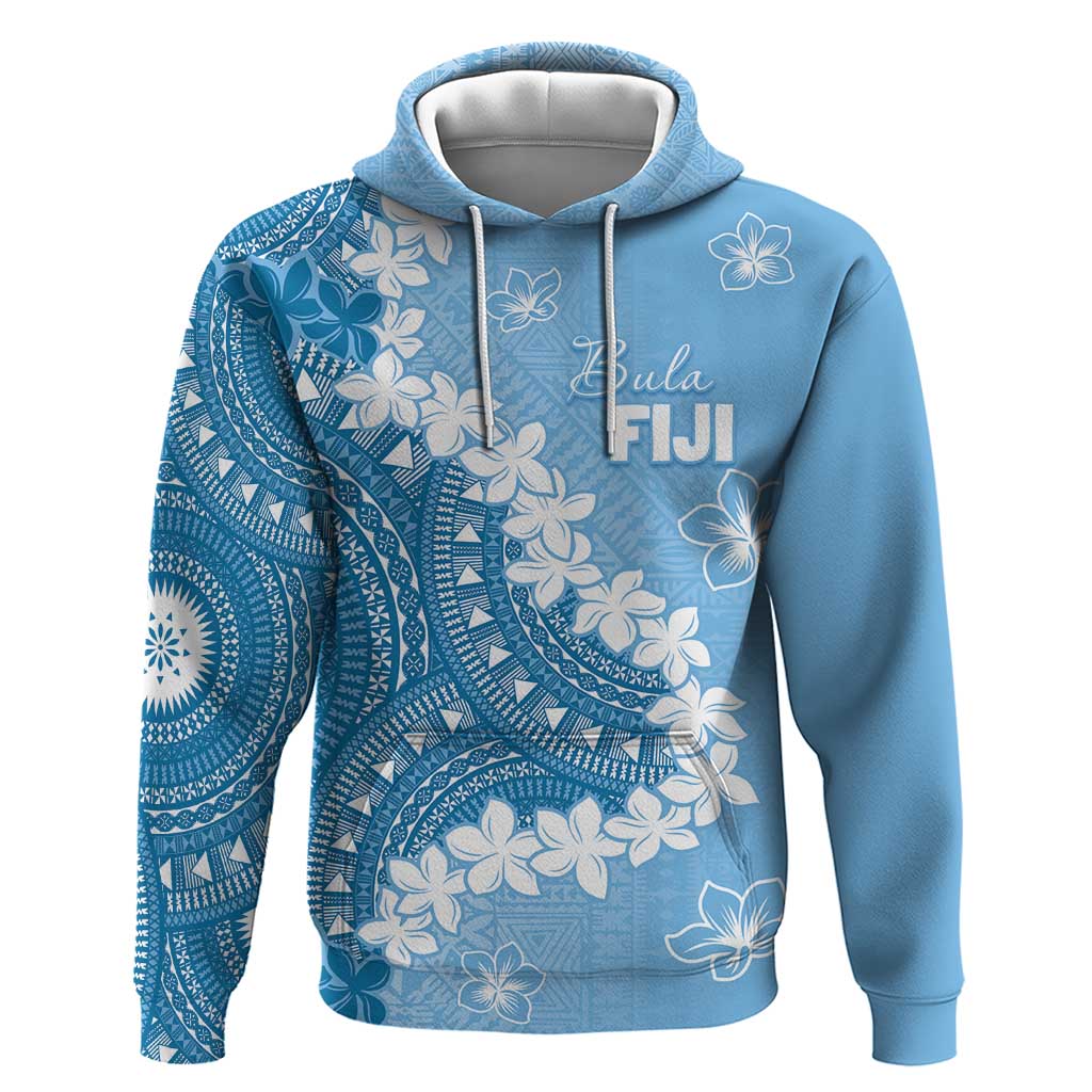 Bula Fiji Women's Day Hoodie Turquoise Masi Tapa