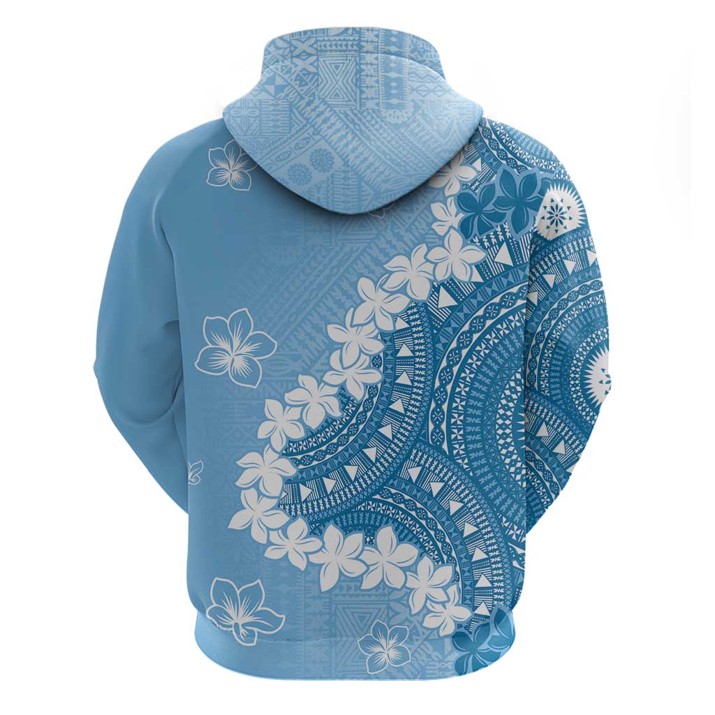 Bula Fiji Women's Day Hoodie Turquoise Masi Tapa