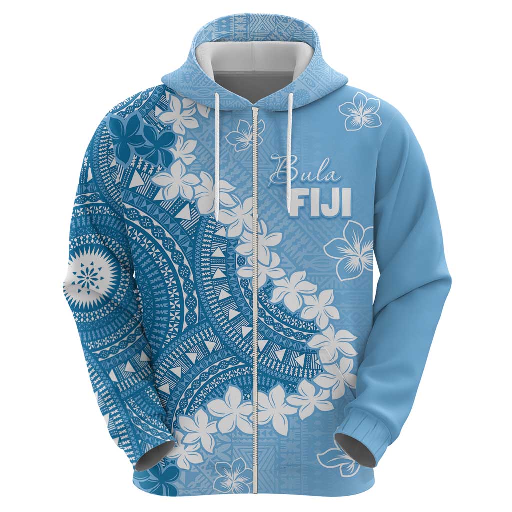 Bula Fiji Women's Day Hoodie Turquoise Masi Tapa