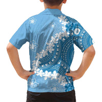 Bula Fiji Women's Day Kid Hawaiian Shirt Turquoise Masi Tapa