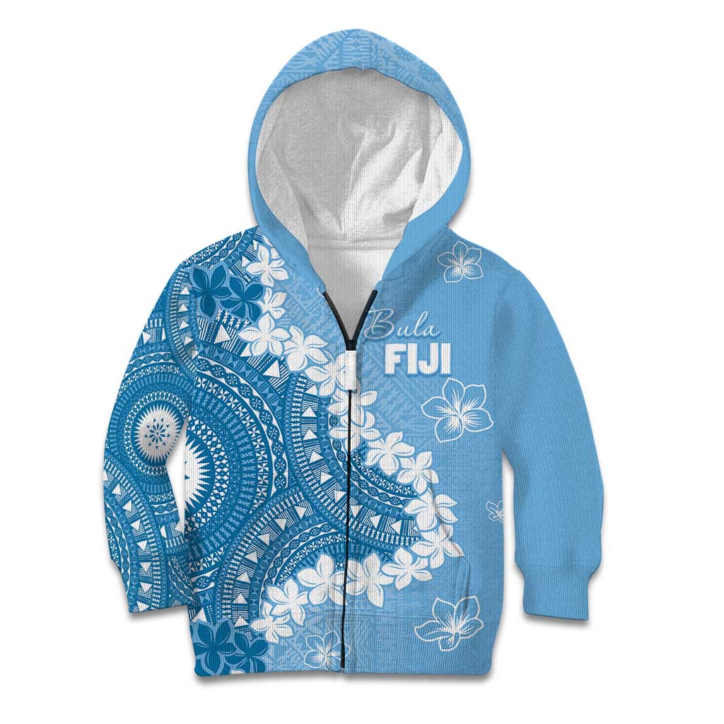 Bula Fiji Women's Day Kid Hoodie Turquoise Masi Tapa
