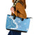 Bula Fiji Women's Day Leather Tote Bag Turquoise Masi Tapa LT7