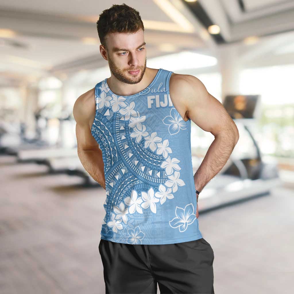 Bula Fiji Women's Day Men Tank Top Turquoise Masi Tapa