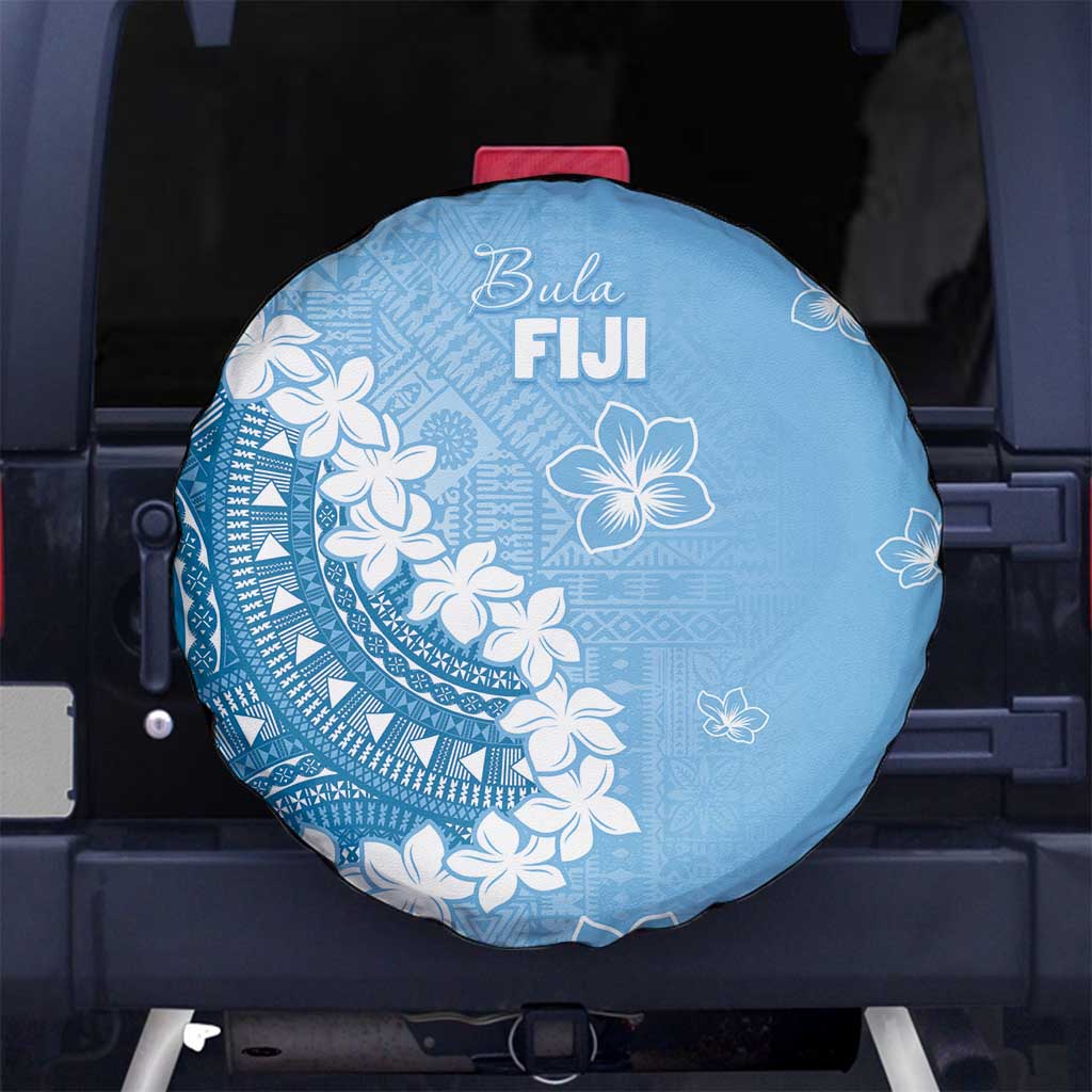 Bula Fiji Women's Day Spare Tire Cover Turquoise Masi Tapa LT7