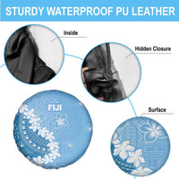 Bula Fiji Women's Day Spare Tire Cover Turquoise Masi Tapa LT7