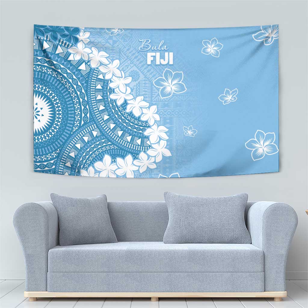 Bula Fiji Women's Day Tapestry Turquoise Masi Tapa LT7