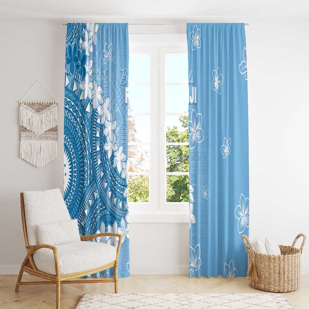 Bula Fiji Women's Day Window Curtain Turquoise Masi Tapa LT7