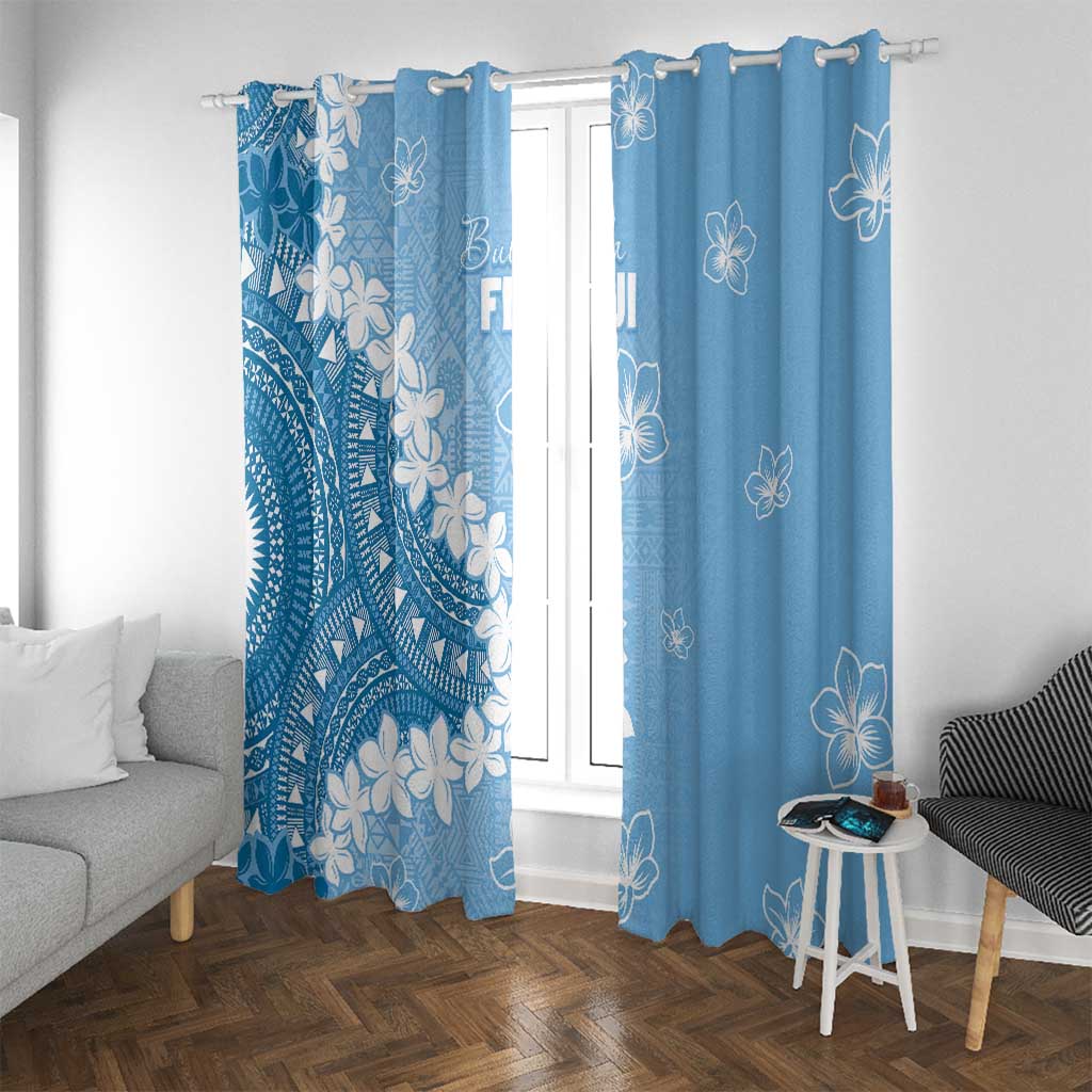 Bula Fiji Women's Day Window Curtain Turquoise Masi Tapa LT7