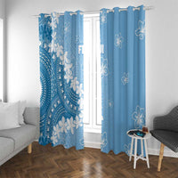Bula Fiji Women's Day Window Curtain Turquoise Masi Tapa LT7