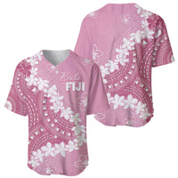 Bula Fiji Women's Day Baseball Jersey Pink Masi Tapa
