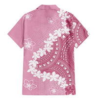 Bula Fiji Women's Day Family Matching Mermaid Dress and Hawaiian Shirt Pink Masi Tapa
