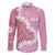 Bula Fiji Women's Day Family Matching Puletasi and Hawaiian Shirt Pink Masi Tapa
