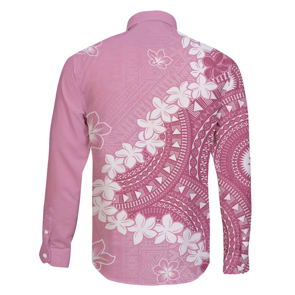 Bula Fiji Women's Day Family Matching Puletasi and Hawaiian Shirt Pink Masi Tapa