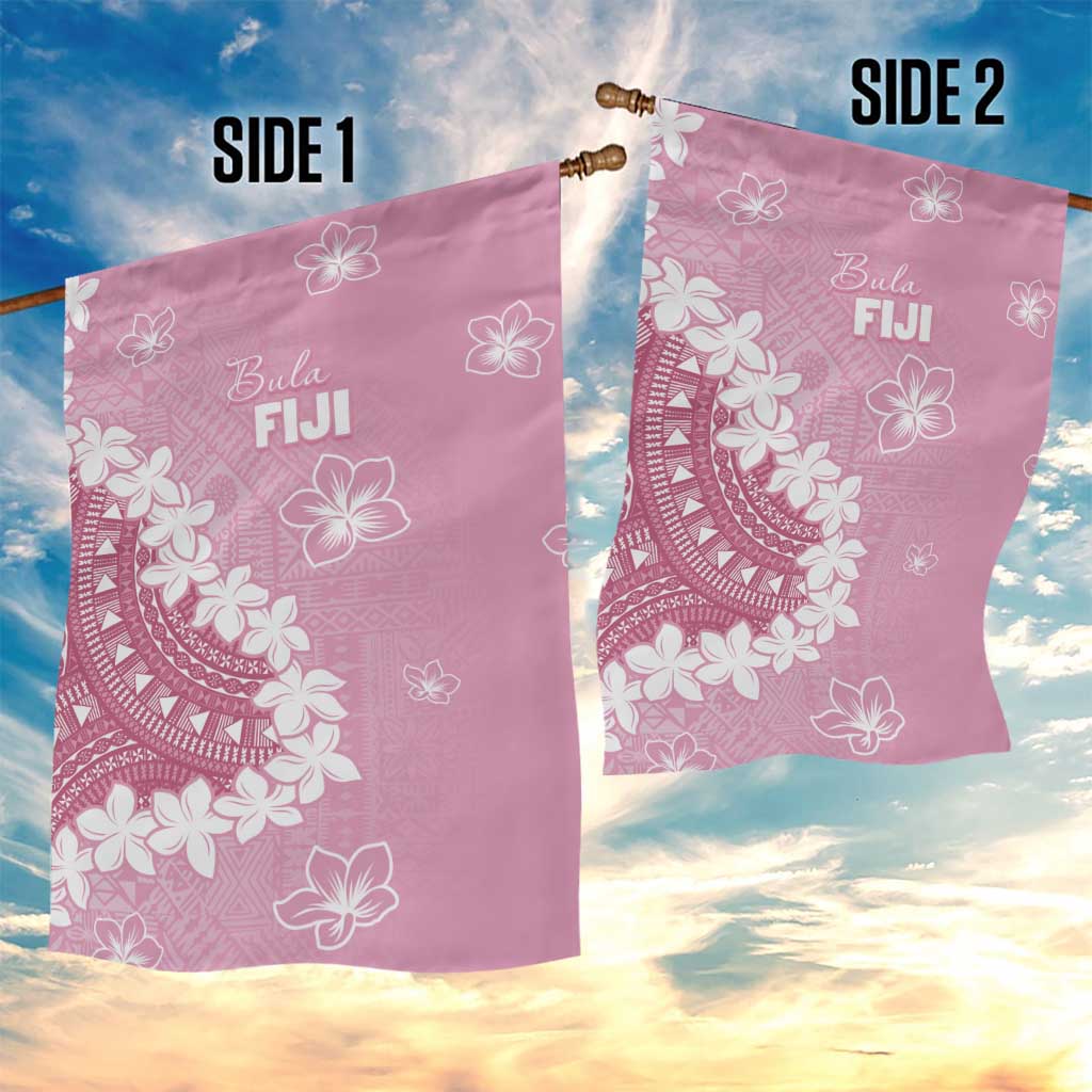Bula Fiji Women's Day Garden Flag Pink Masi Tapa