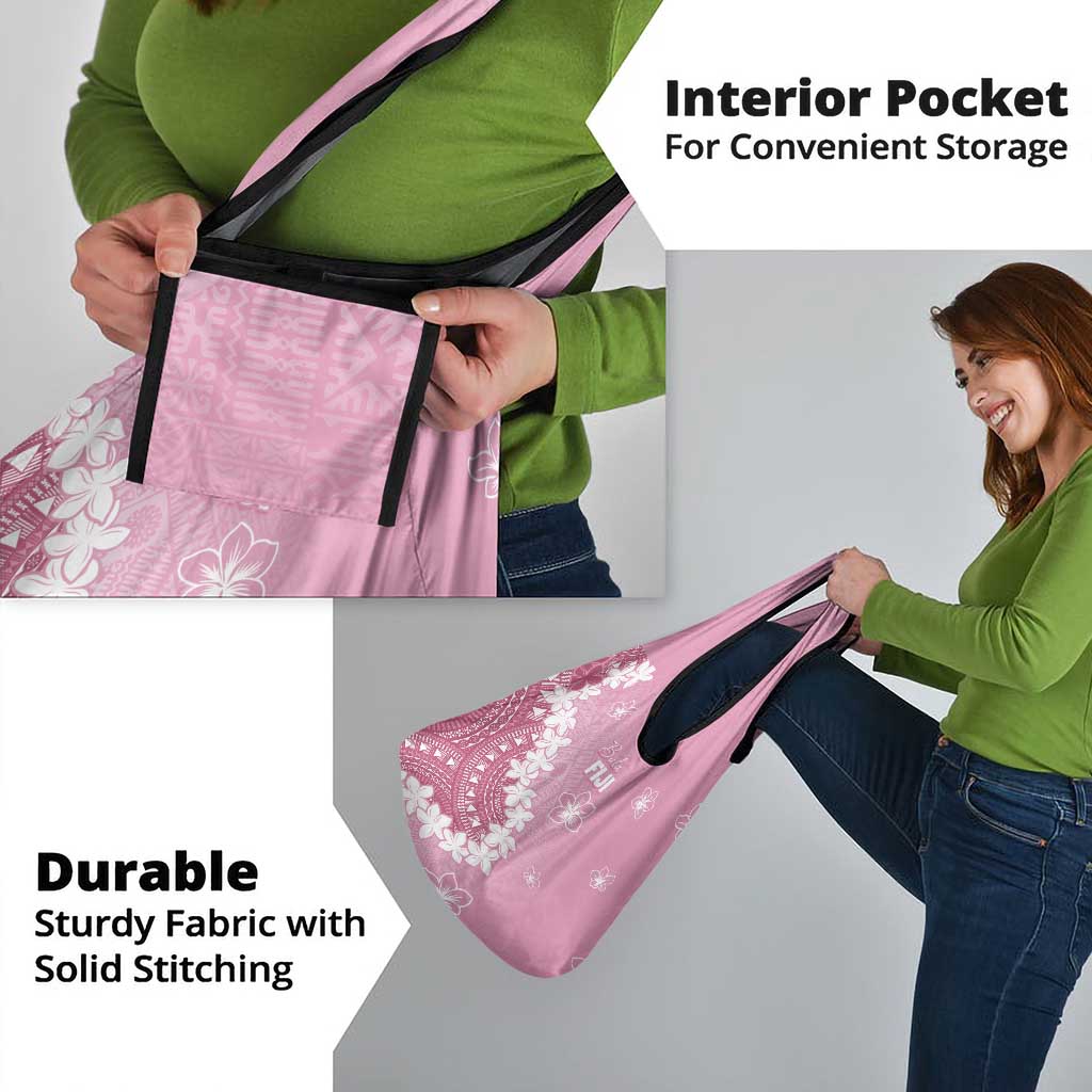 Bula Fiji Women's Day Grocery Bag Pink Masi Tapa