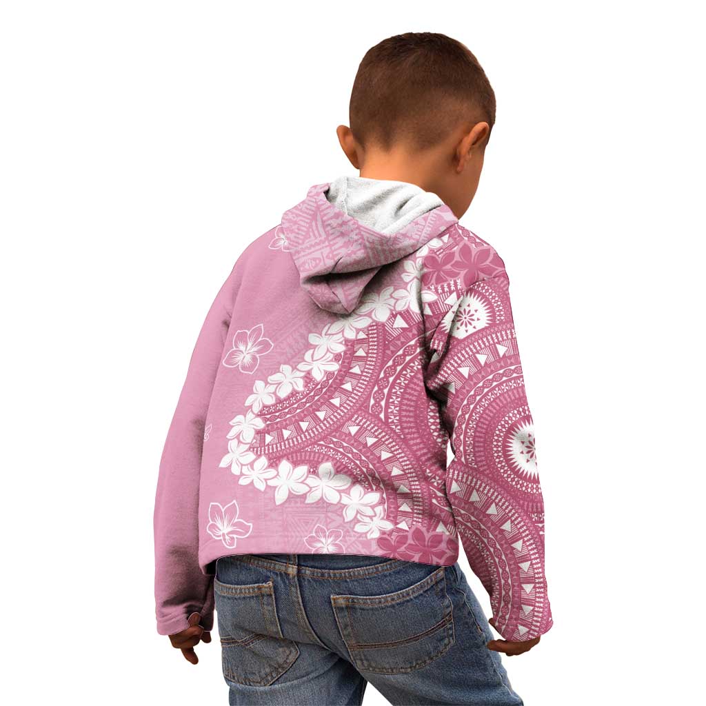 Bula Fiji Women's Day Kid Hoodie Pink Masi Tapa