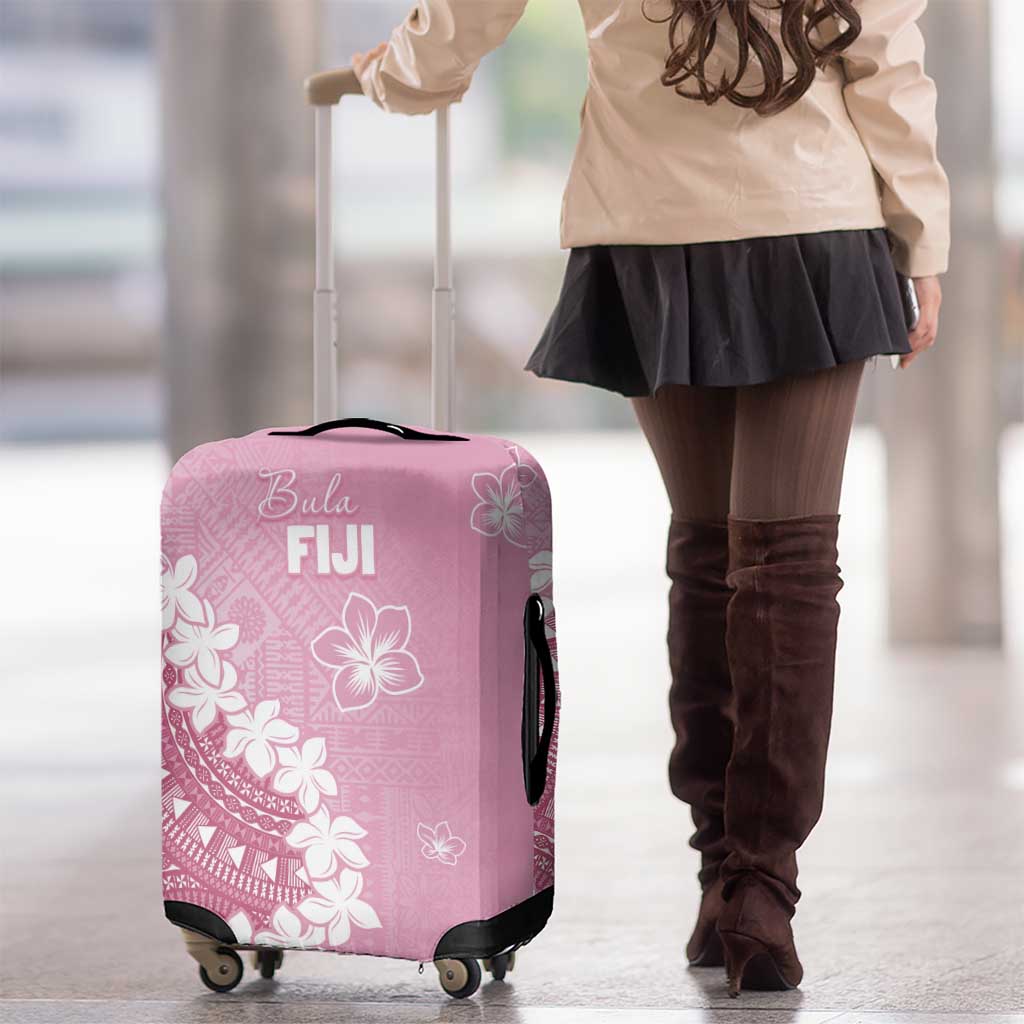 Bula Fiji Women's Day Luggage Cover Pink Masi Tapa