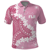 Bula Fiji Women's Day Polo Shirt Pink Masi Tapa