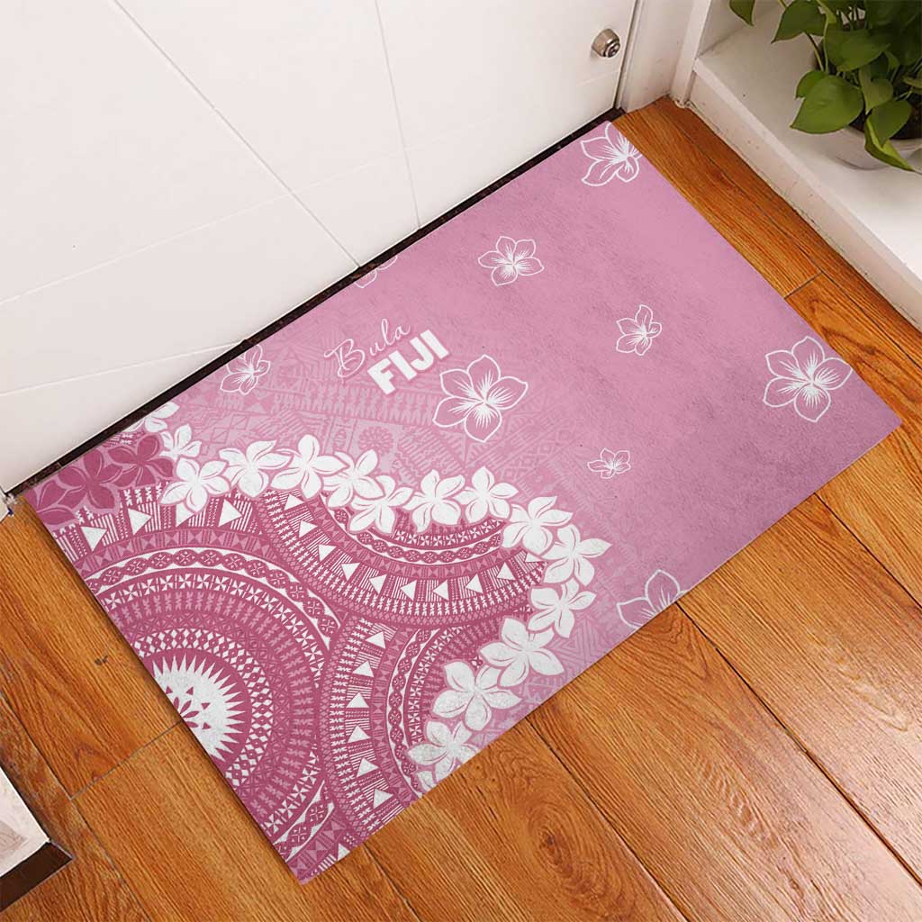 Bula Fiji Women's Day Rubber Doormat Pink Masi Tapa LT7 - Polynesian Pride